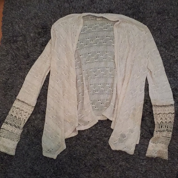 White lace sleeve cardigan - Picture 1 of 2